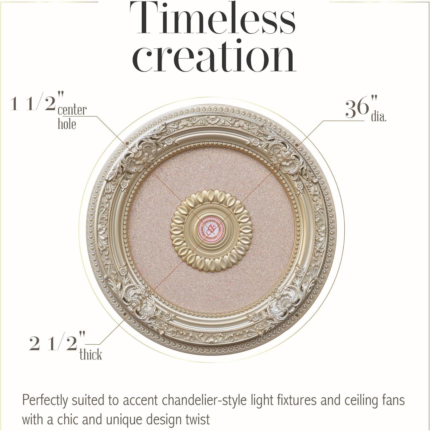 AFD Rose Gold Round Chandelier Ceiling Medallion 36in