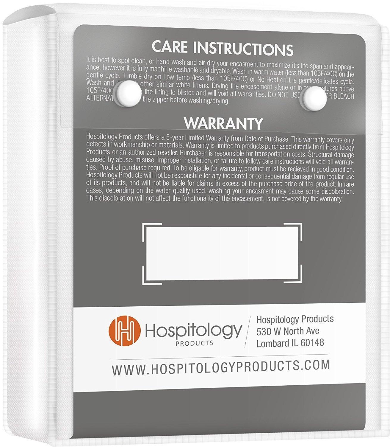 Hospitology Sleep Defense System Pillow Encasement Waterproof Bed Bug Proof Zippered Protector, Queen 20" W x 30" L, Set of 2