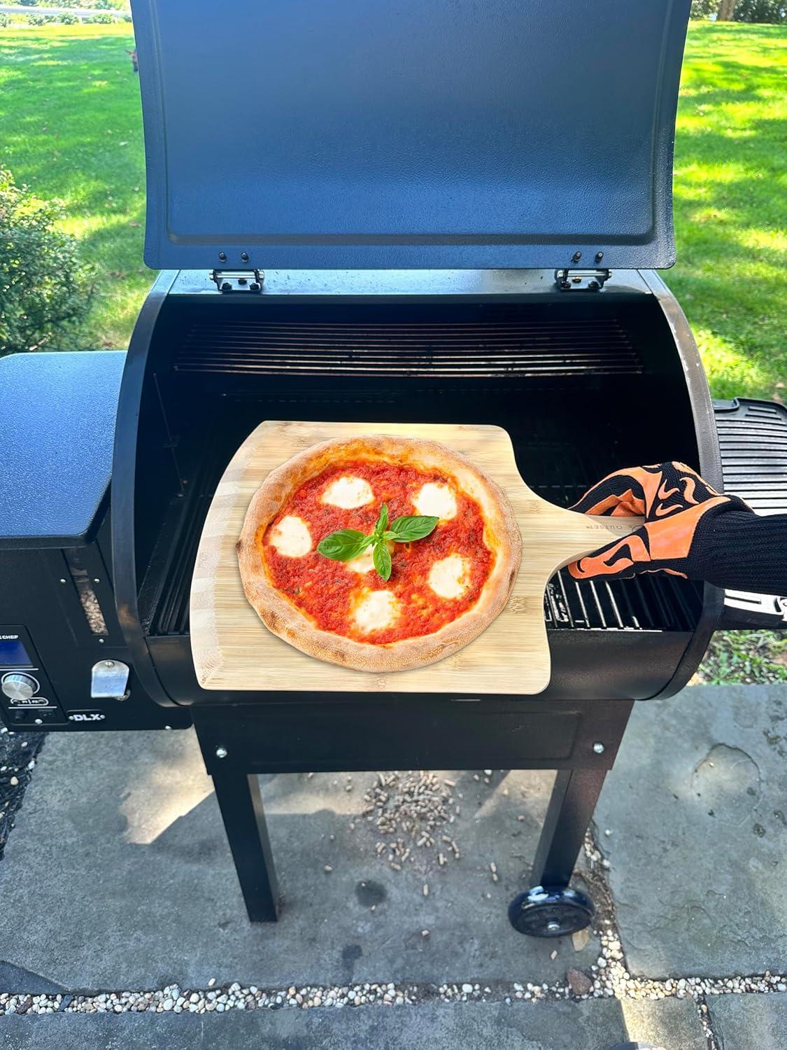 Outset Extra Large Wooden Pizza Peel, Bamboo, 18" x 14"