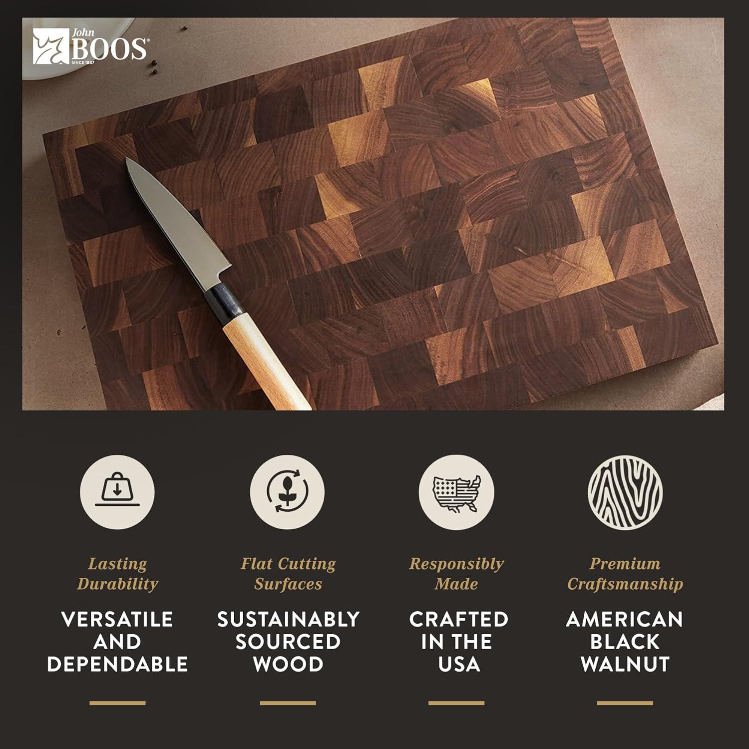 John Boos Boos Block CCB Series Large Reversible Wood Chopping Board, 1.75-Inch Thickness, 18" x 12" x 1 3/4", Walnut