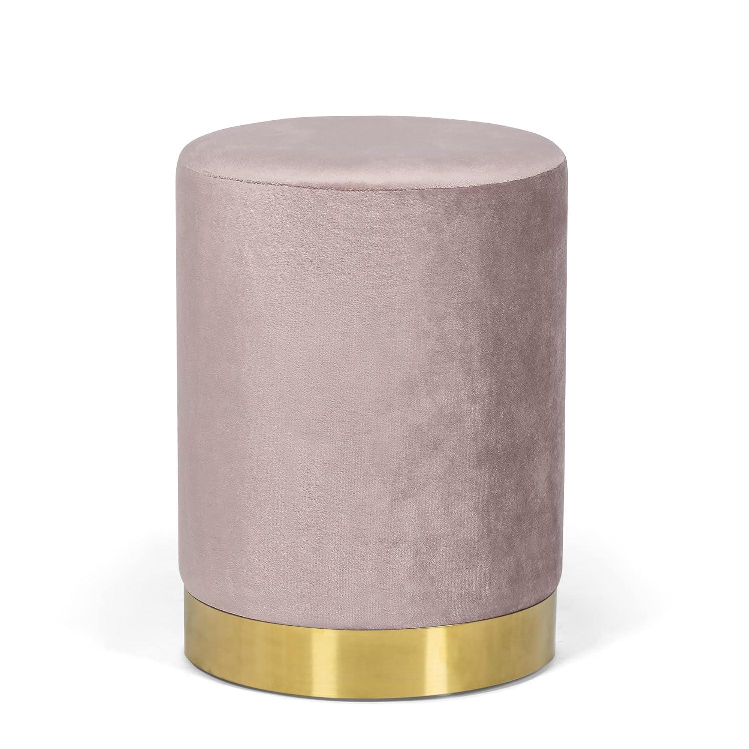 Adore Decor Adele Modern Tufted Velvet Ottoman in Pink