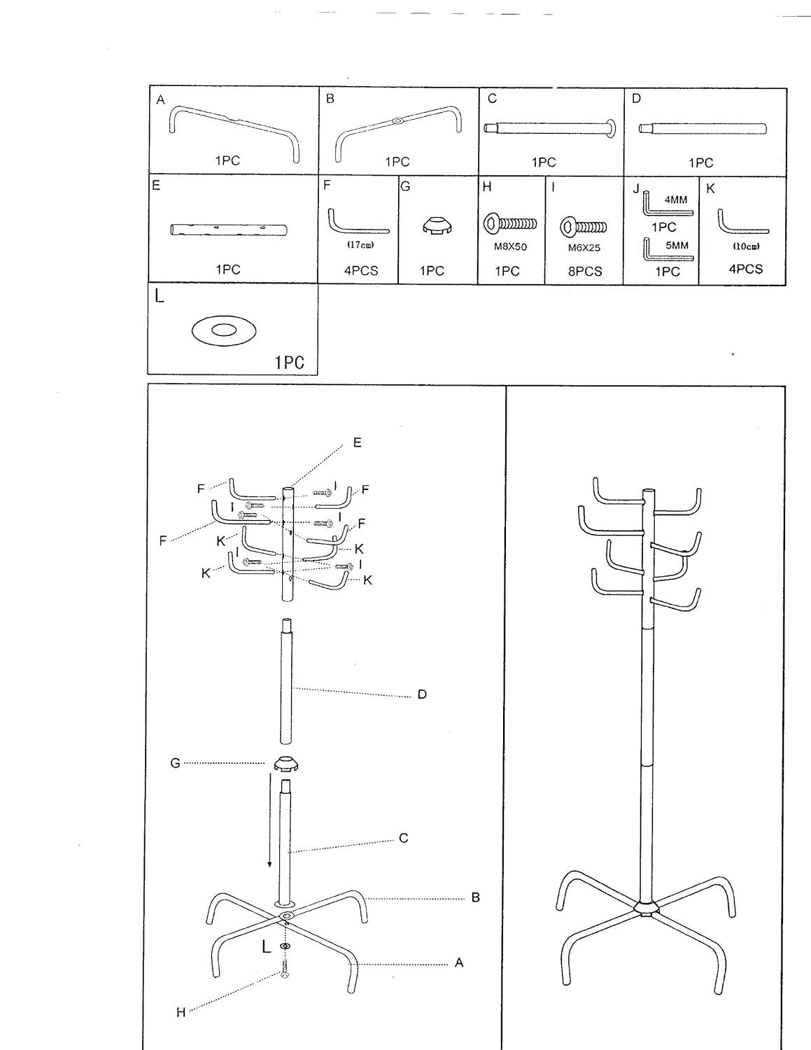 Frenchi Home Furnishing 8 Hooks Metal Coat Rack