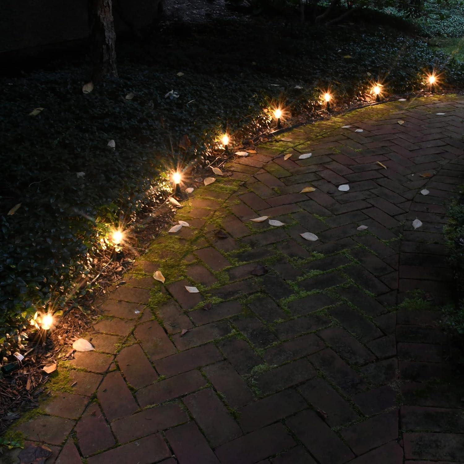 192'' Green LED Pathway Lights with Stakes Multipack