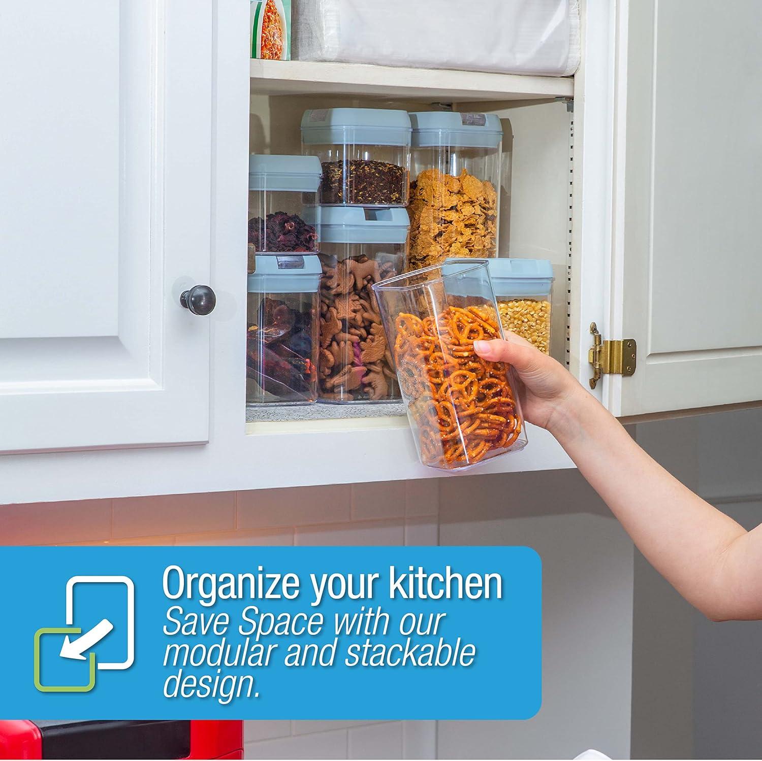Cheer Collection Airtight Food Storage Containers, Set of 7 (Blue)