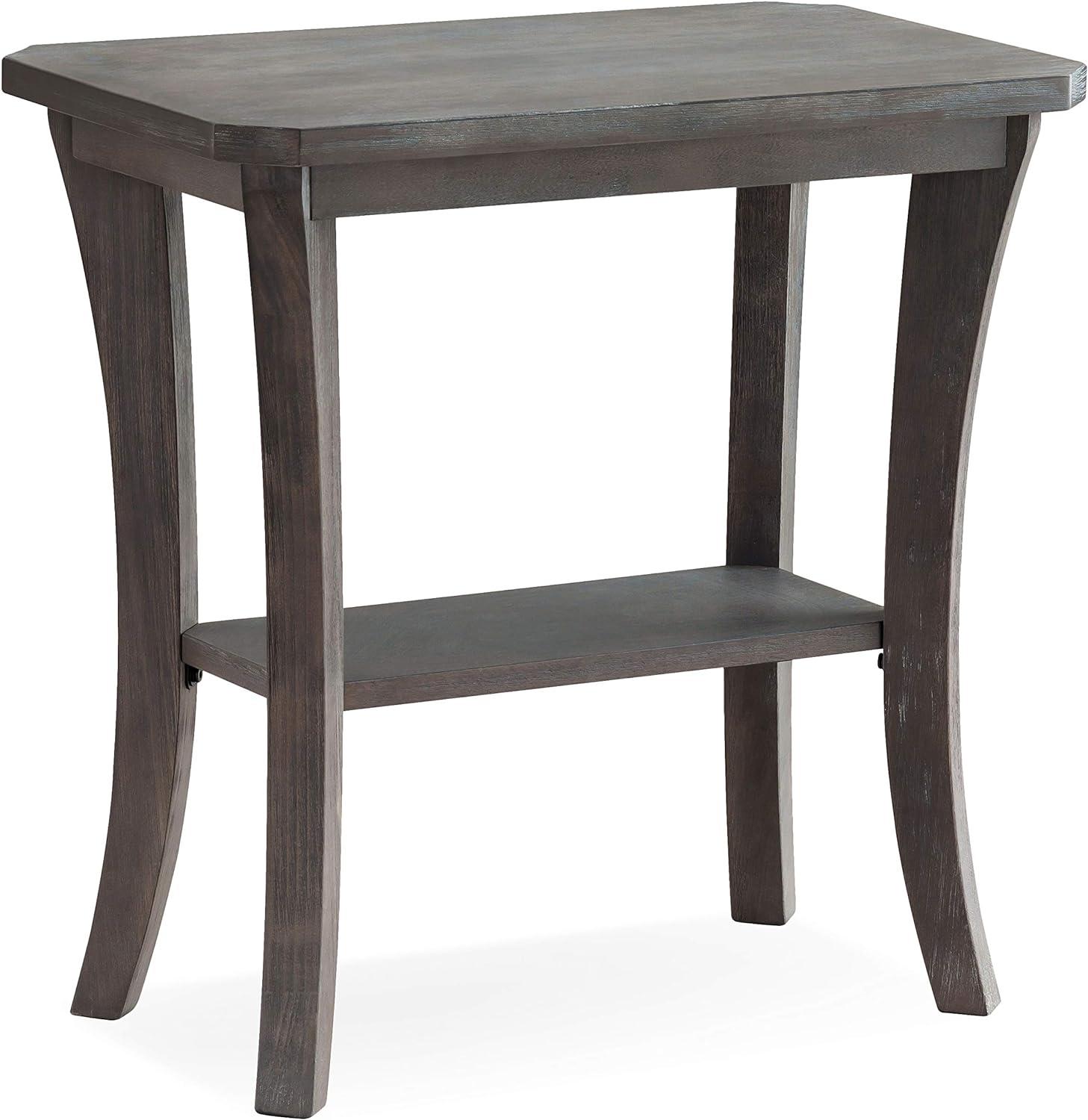 Rustic Gray Solid Wood Space-Saving Narrow End Table