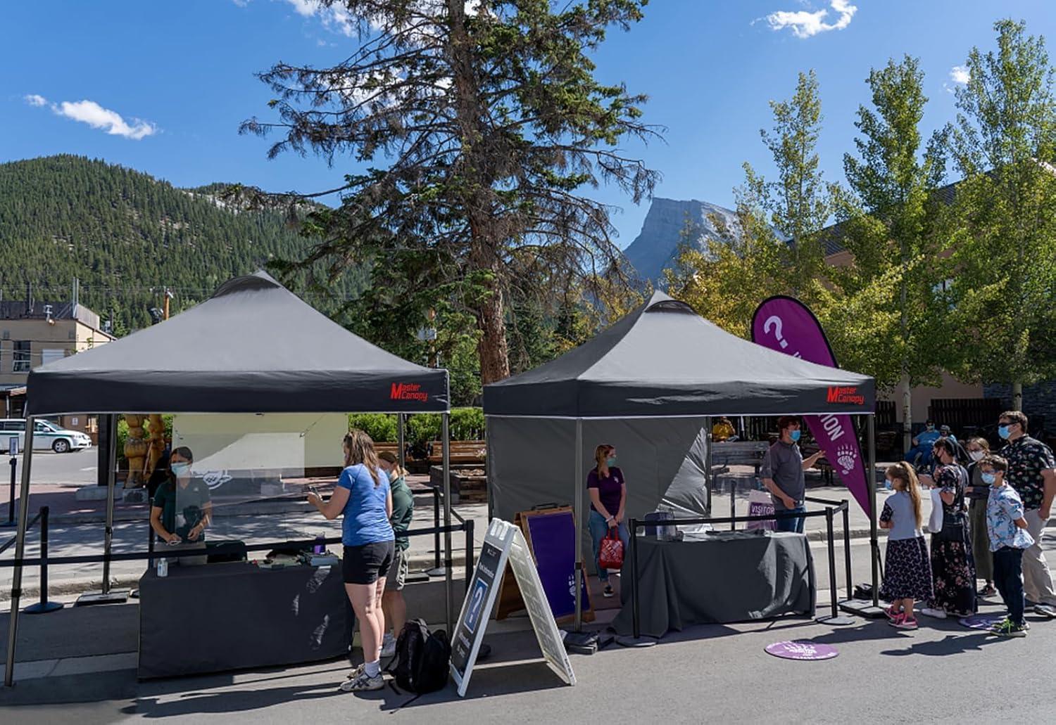 Durable Dark Grey 12x12 Pop-Up Canopy Tent with Roller Bag