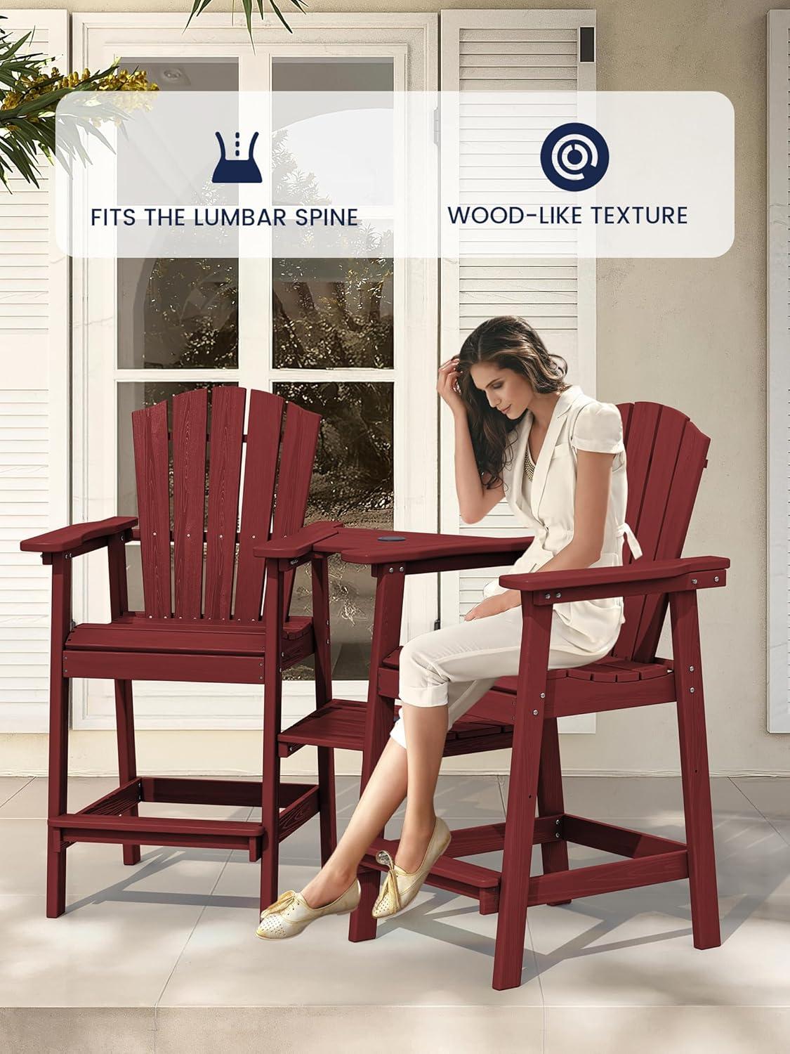 Rosecliff Heights Wolak HDPE Outdoor Adirondack Chair Set With Table