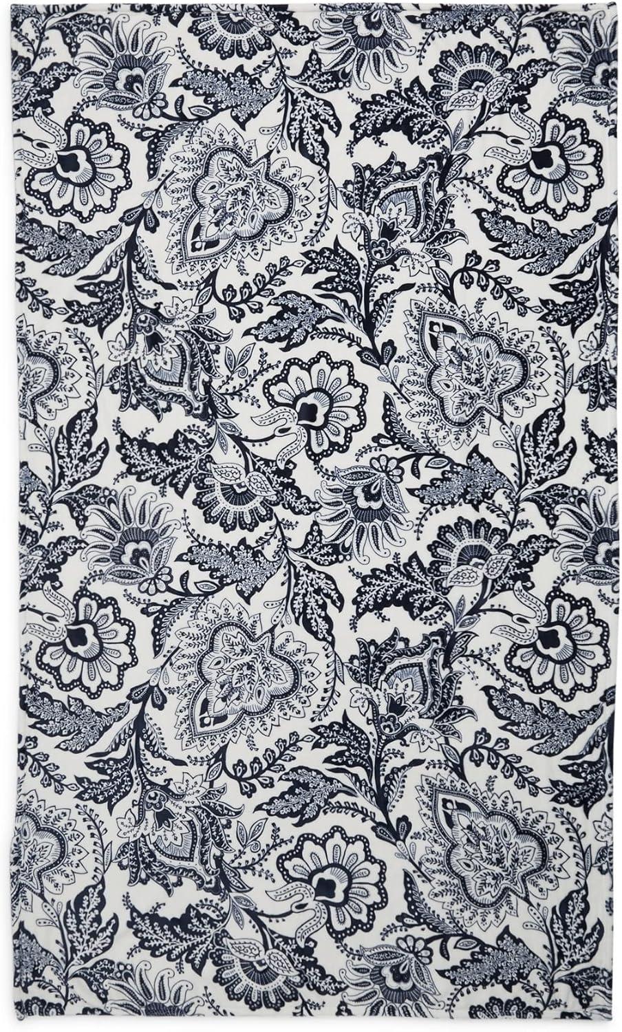 Vera Bradley Women's Fleece Plush Throw Blanket Java Navy & White