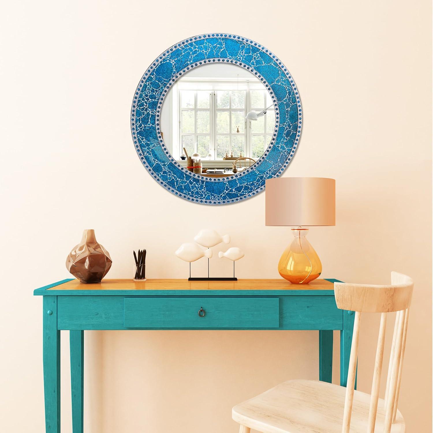 World Menagerie Cobberas Manufactured Wood, Glass Round Wall Mirror