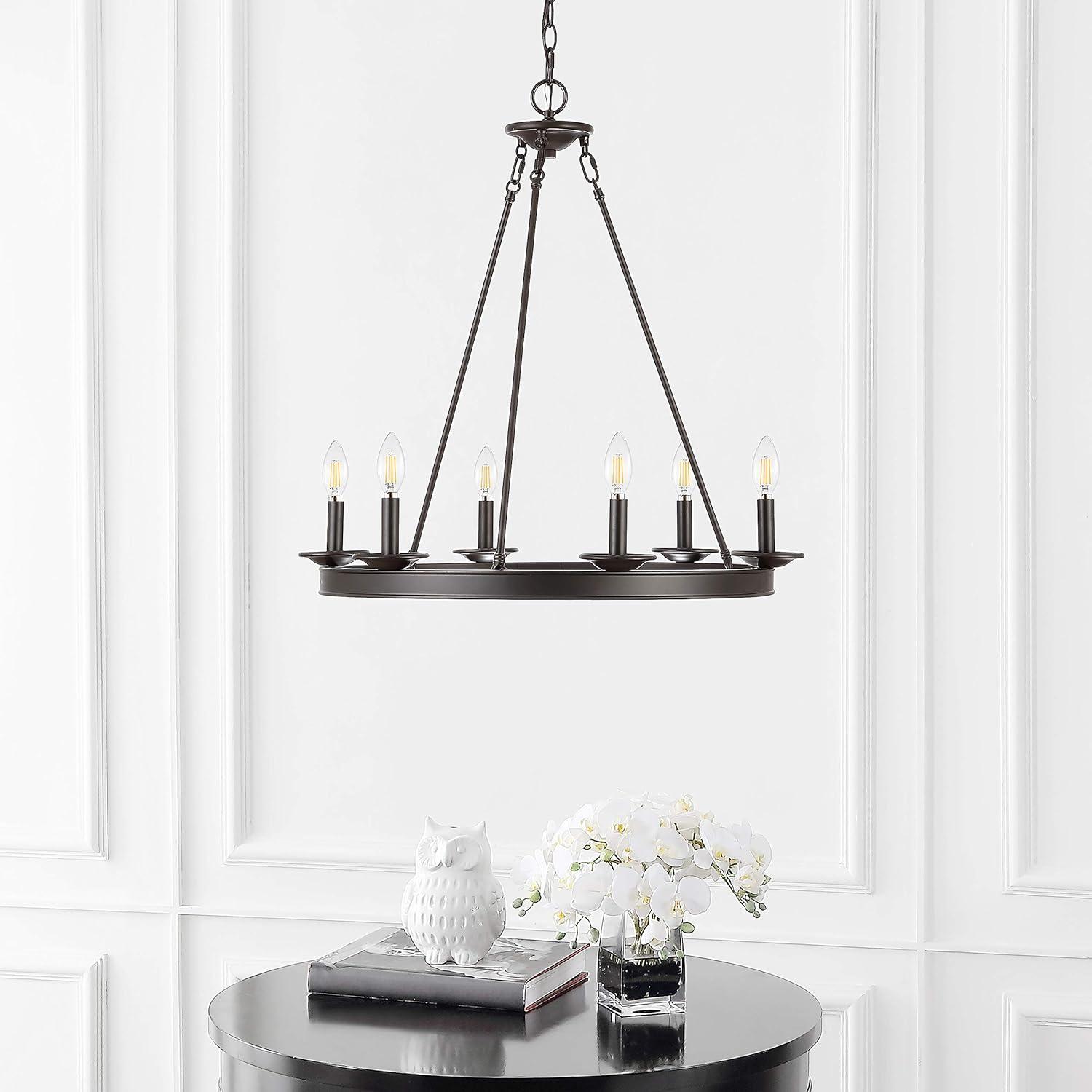 Joris 6 Light 26.25" Chandelier - CHA4015 - Oil Rub Bronze - Safavieh
