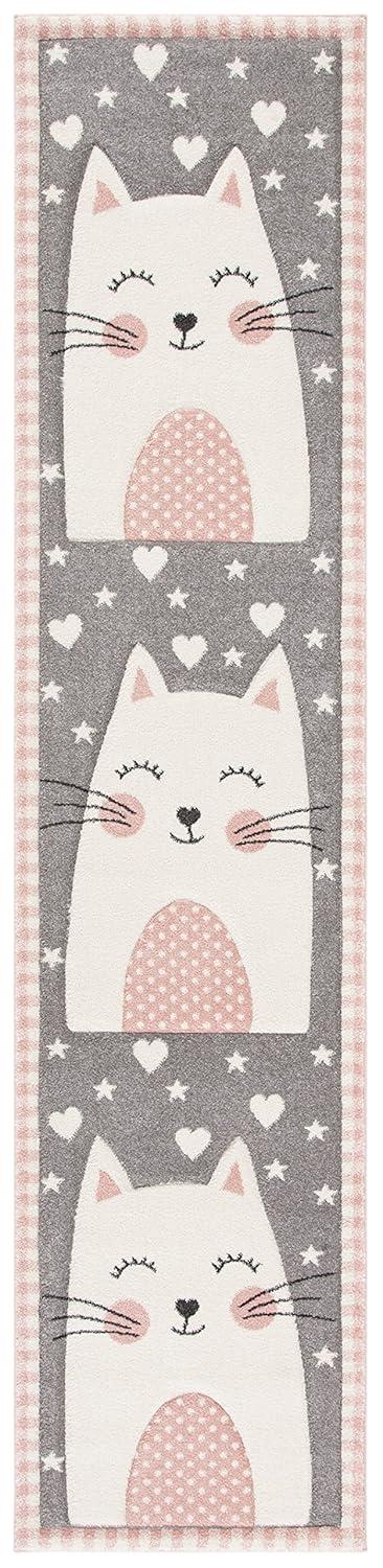 Carousel Kids CRK134 Power Loomed Runner Rug - Pink/Grey - 2'x8' - Safavieh.