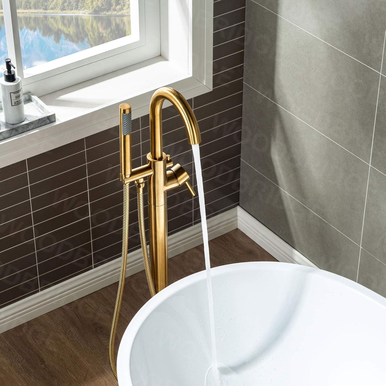 Cove Floor Freestanding Tub Filler with Diverter