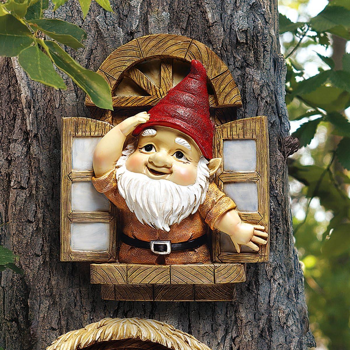 Knothole Gnomes Window Tree Sculpture