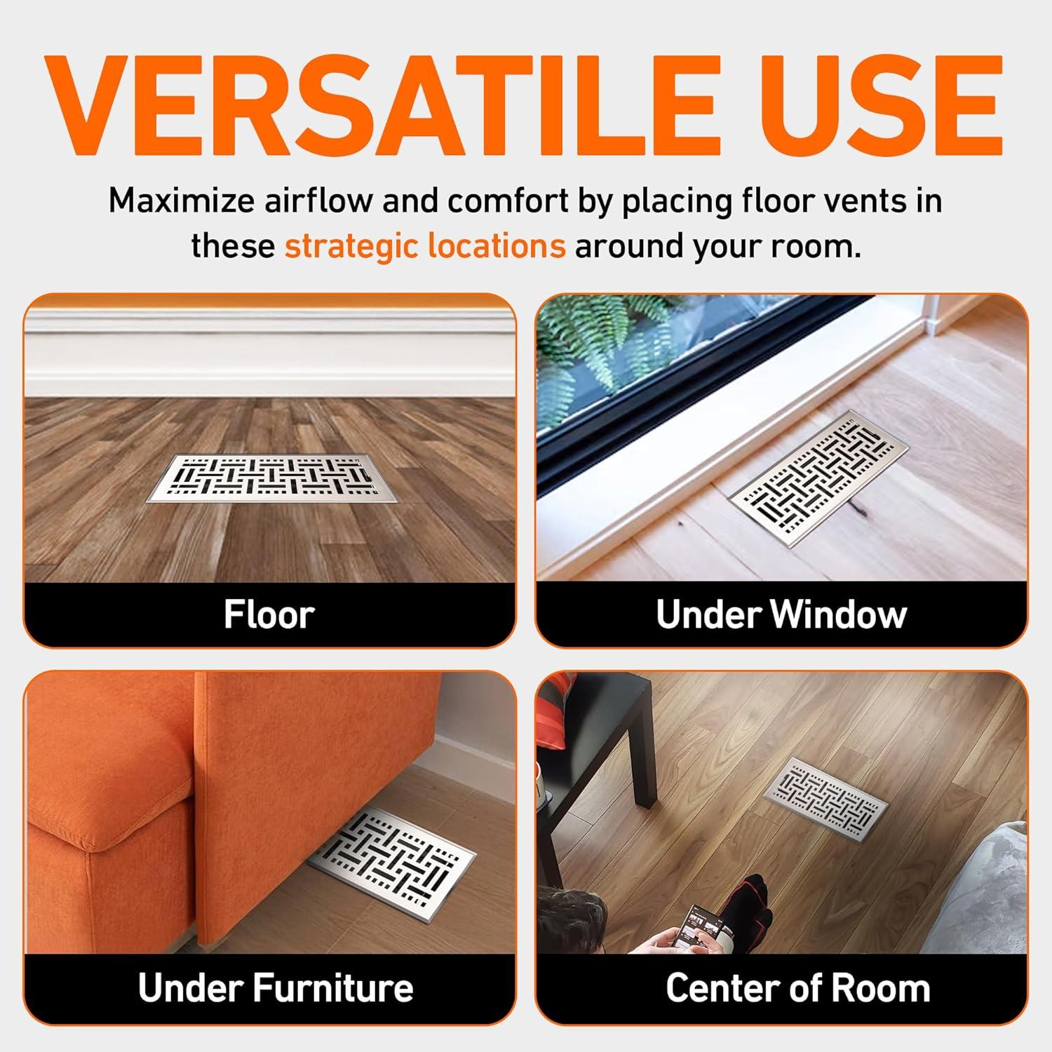 Home Intuition Basketweave Floor Vent Cover Register With Mesh Net