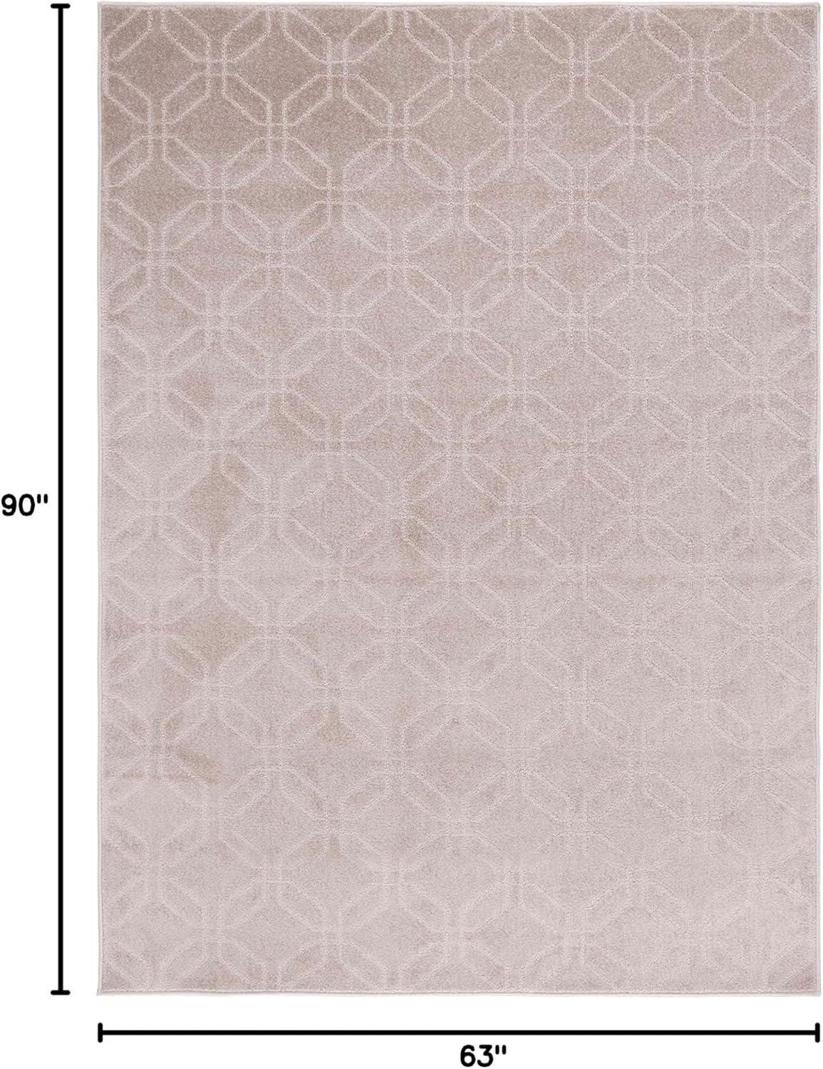 Pattern and Solid PNS406 Power Loomed Area Rug - Beige - 5'3"x7'6" - Safavieh.