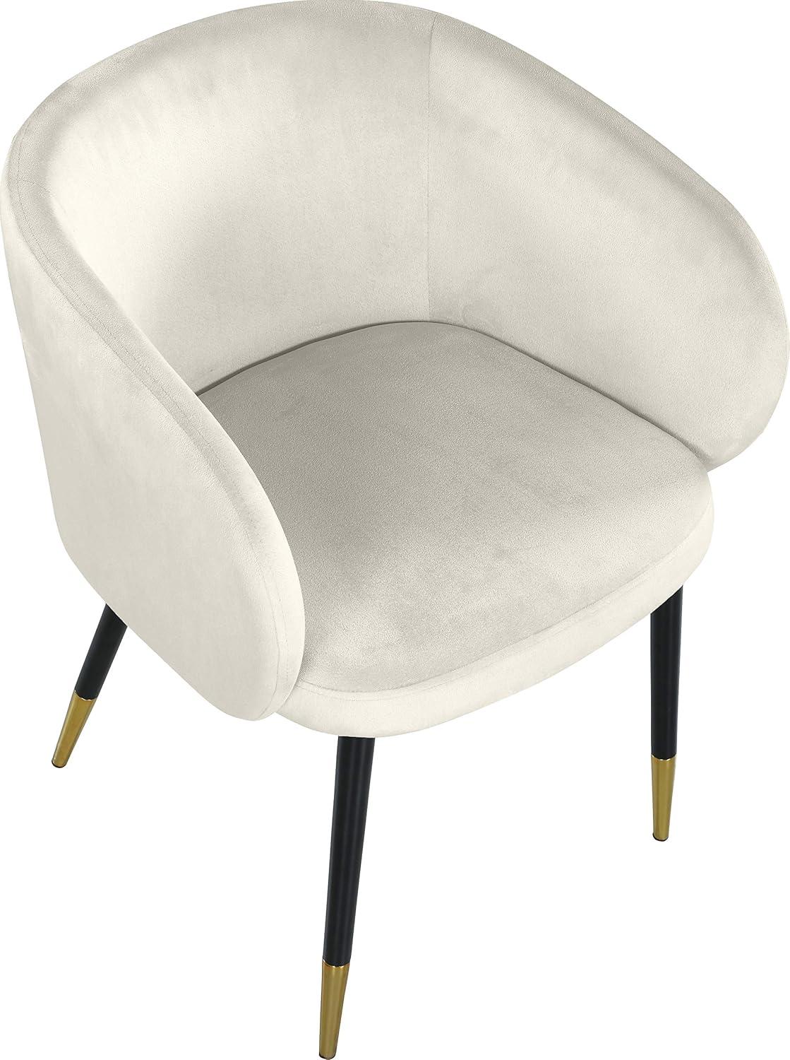 Meridian Furniture Louise Velvet Dining Chair in Cream