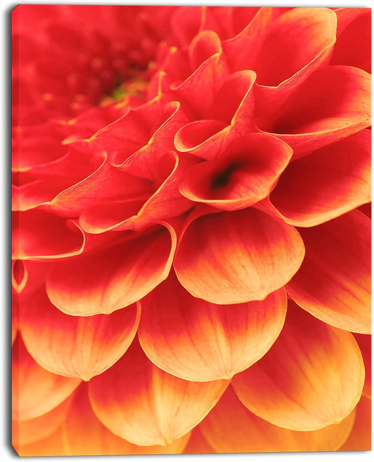 Abstract Orange Flower Canvas Wall Art, 20" x 12"