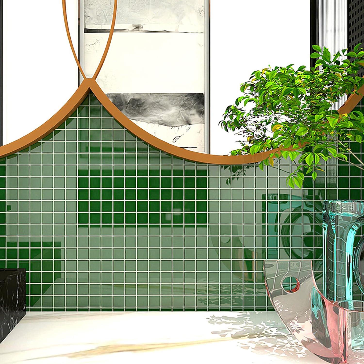 PINUO&KE 200 Pieces / 200 g Mosaic Tiles Square Shapes 0.4x0.4 inch Square Ceramic Mosaic Mosaic Glass Pieces for Home Decoration or DIY Crafts - Dark Grey