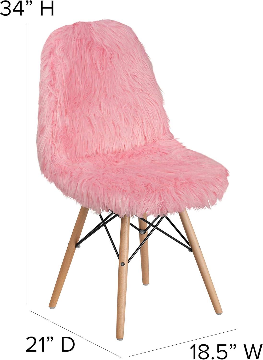 Flash Furniture Shaggy Dog Light Pink Accent Chair