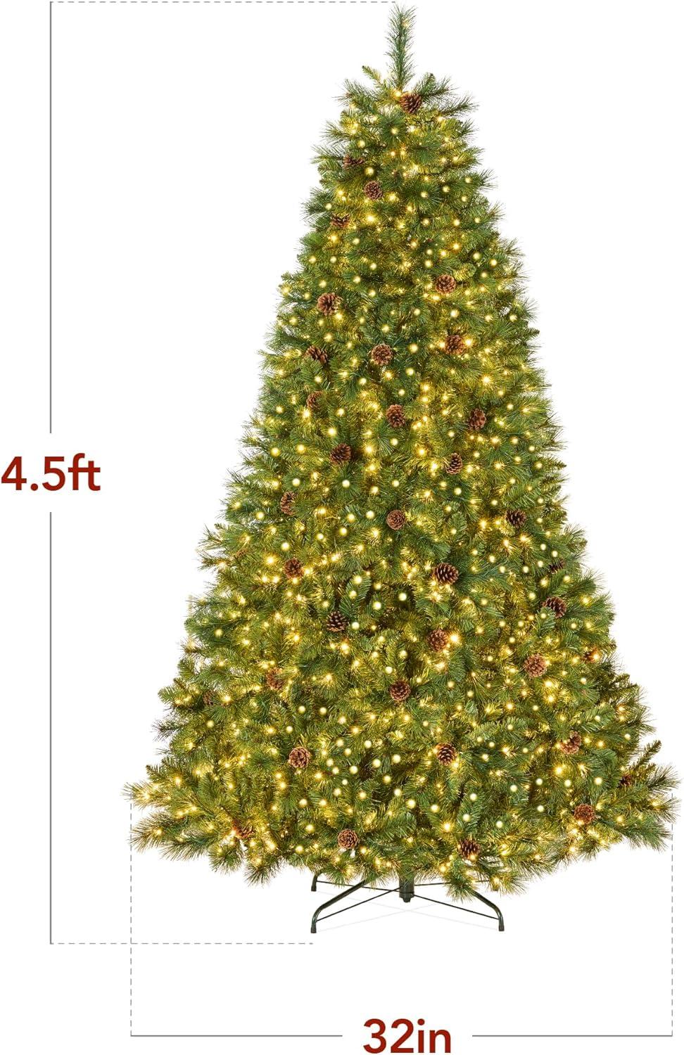 Best Choice Products Pre-Lit Scotch Pine Christmas Tree w/ 2-In-1 LED Lights