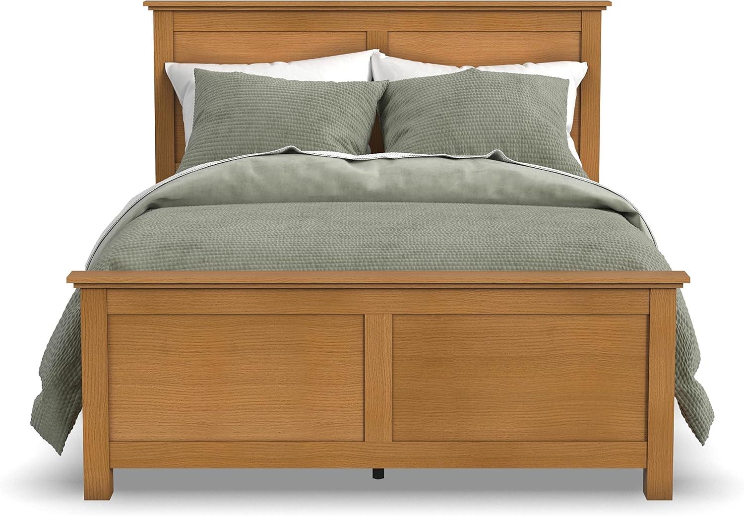 Homestyles Oak Park 66.5" Traditional Wood Queen Panel Bed in Brown