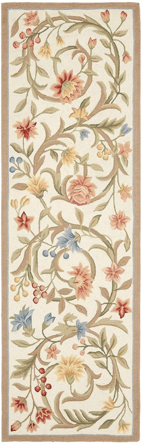 SAFAVIEH Chelsea Baxter Bordered Wool Runner Rug, Ivory, 2'6" x 8'
