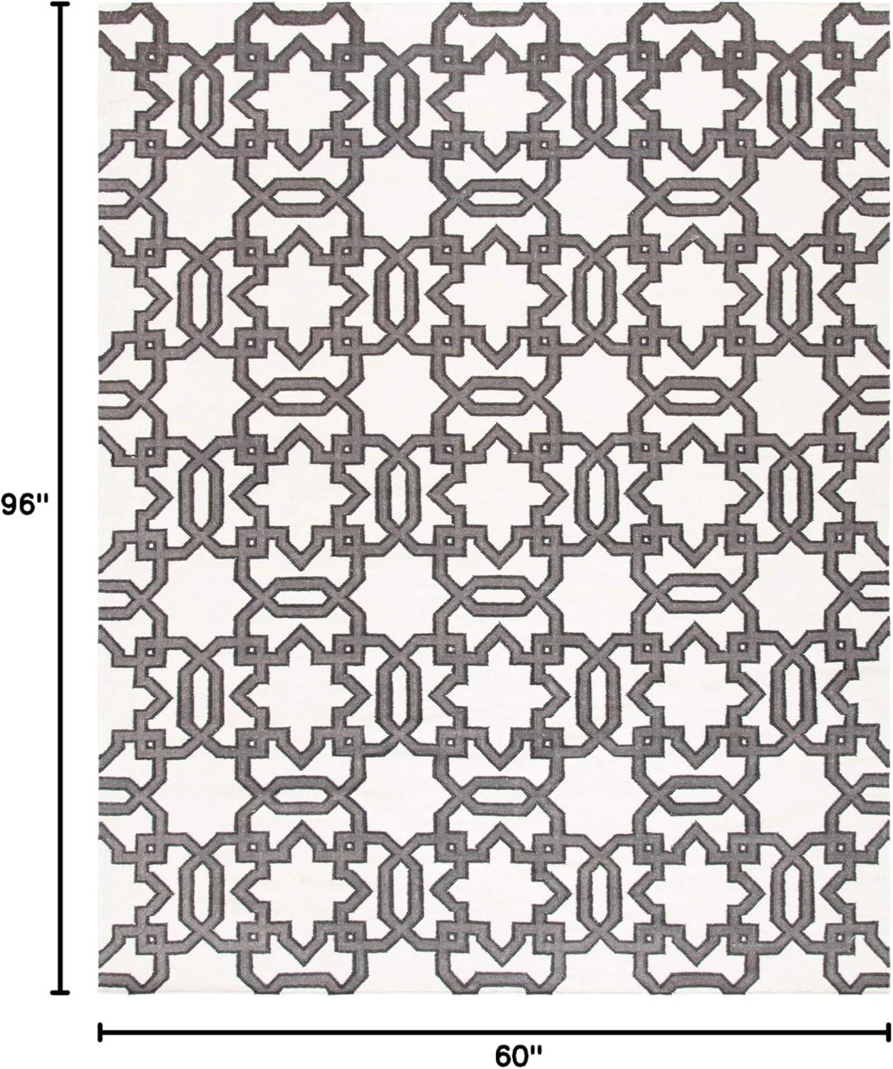 Amelah Hand Woven Flat Weave Wool Geometric Rug
