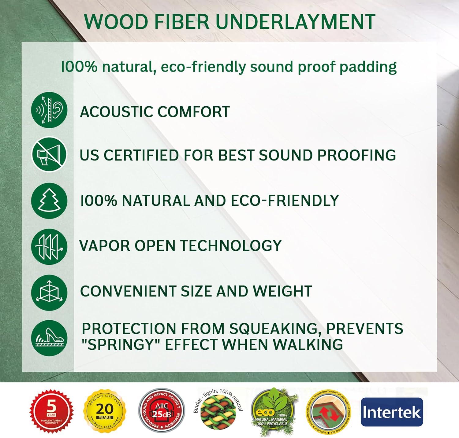 STEICO Wood Fiber Underlayment 6mm, 1/4 inches,  90 Square Feet