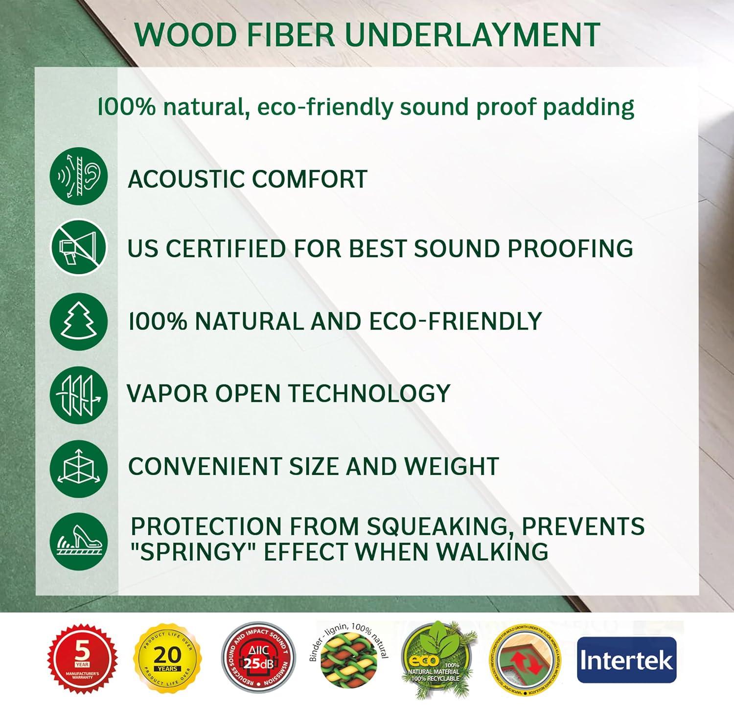 STEICO Wood Fiber Underlayment 6mm, 1/4 inches, 90 Square Feet