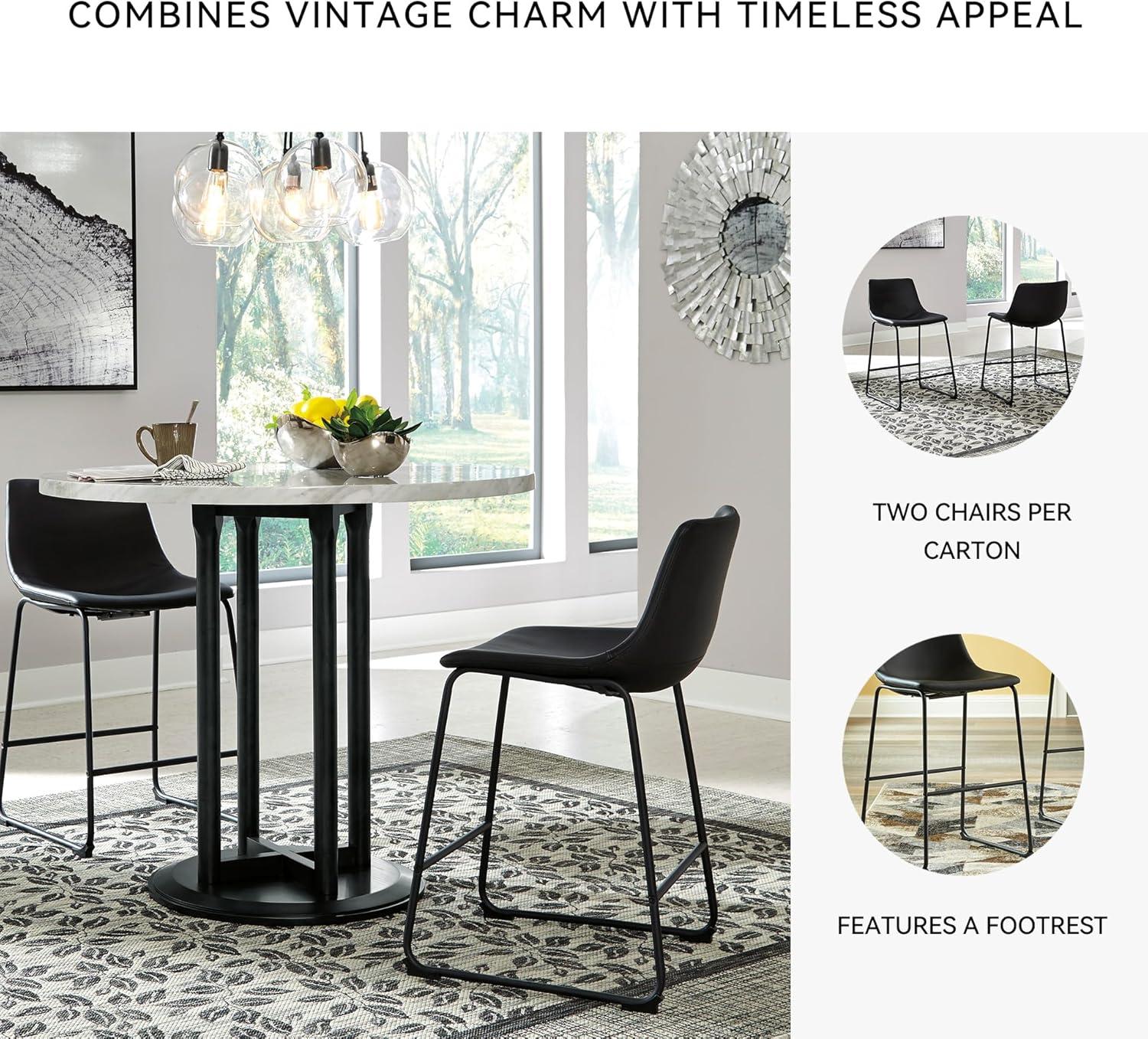 Signature Design by Ashley Centiar 24", Set of 2, Counter Height Modern Bucket Barstool