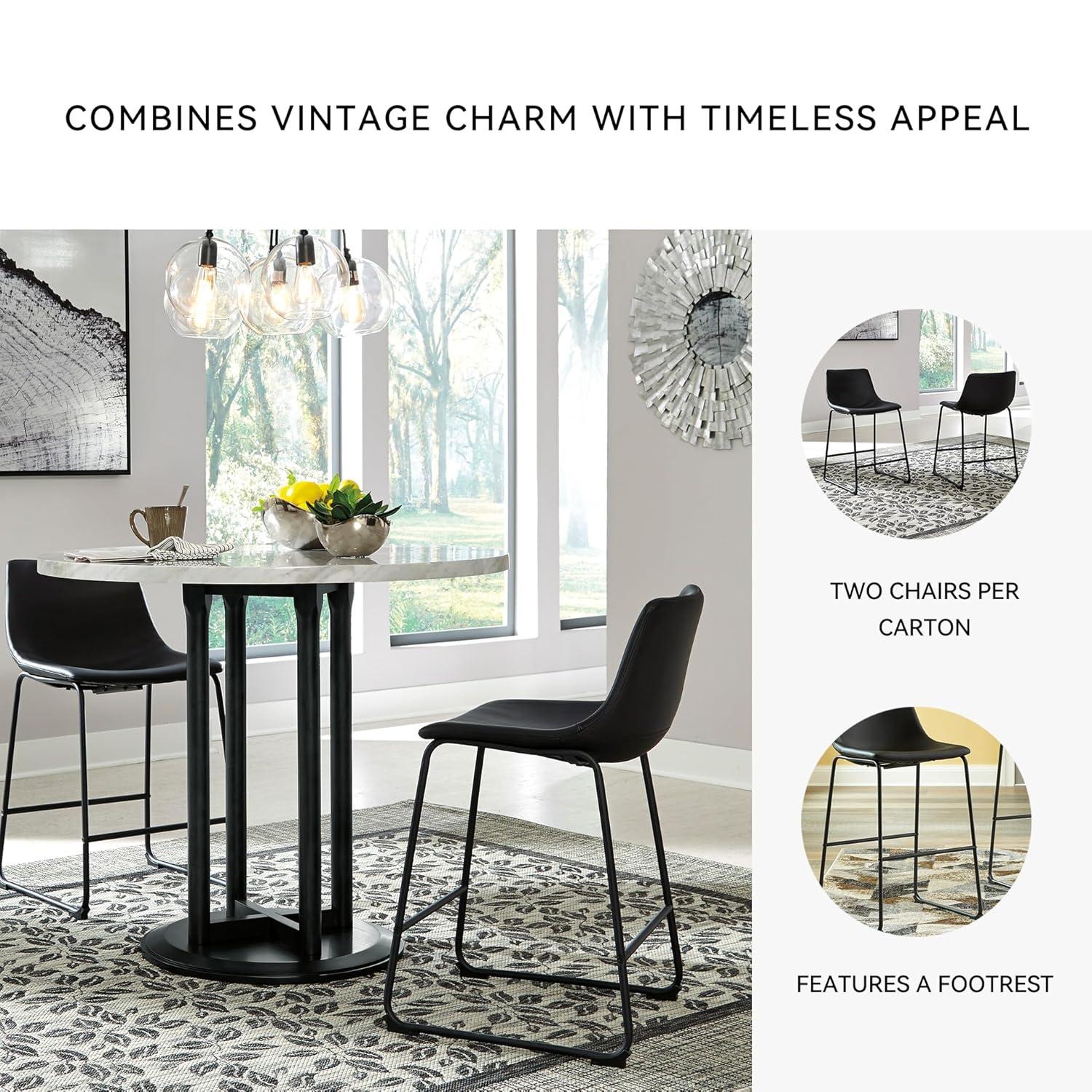 Signature Design by Ashley Centiar 24", Set of 2, Counter Height Modern Bucket Barstool