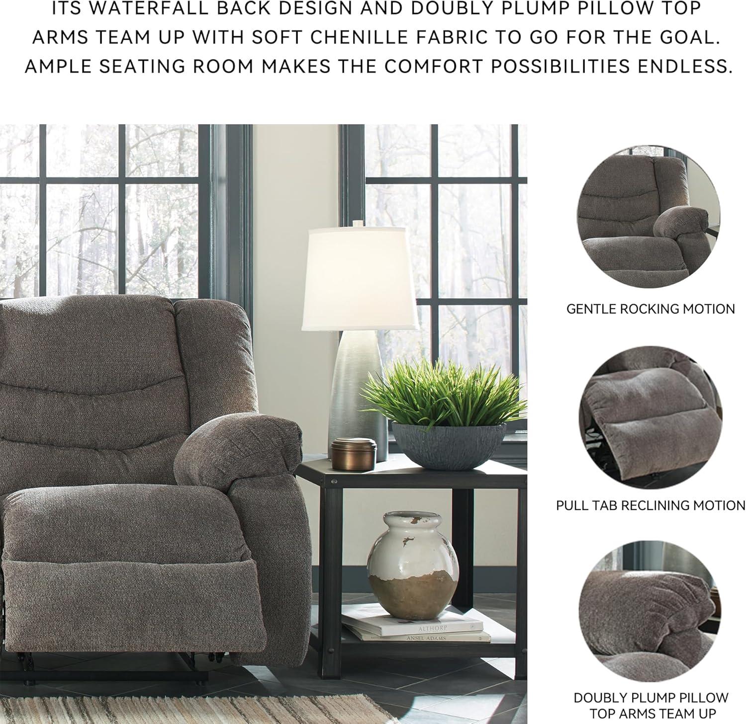 Signature Design by Ashley Tulen Rocker Recliner in Gray