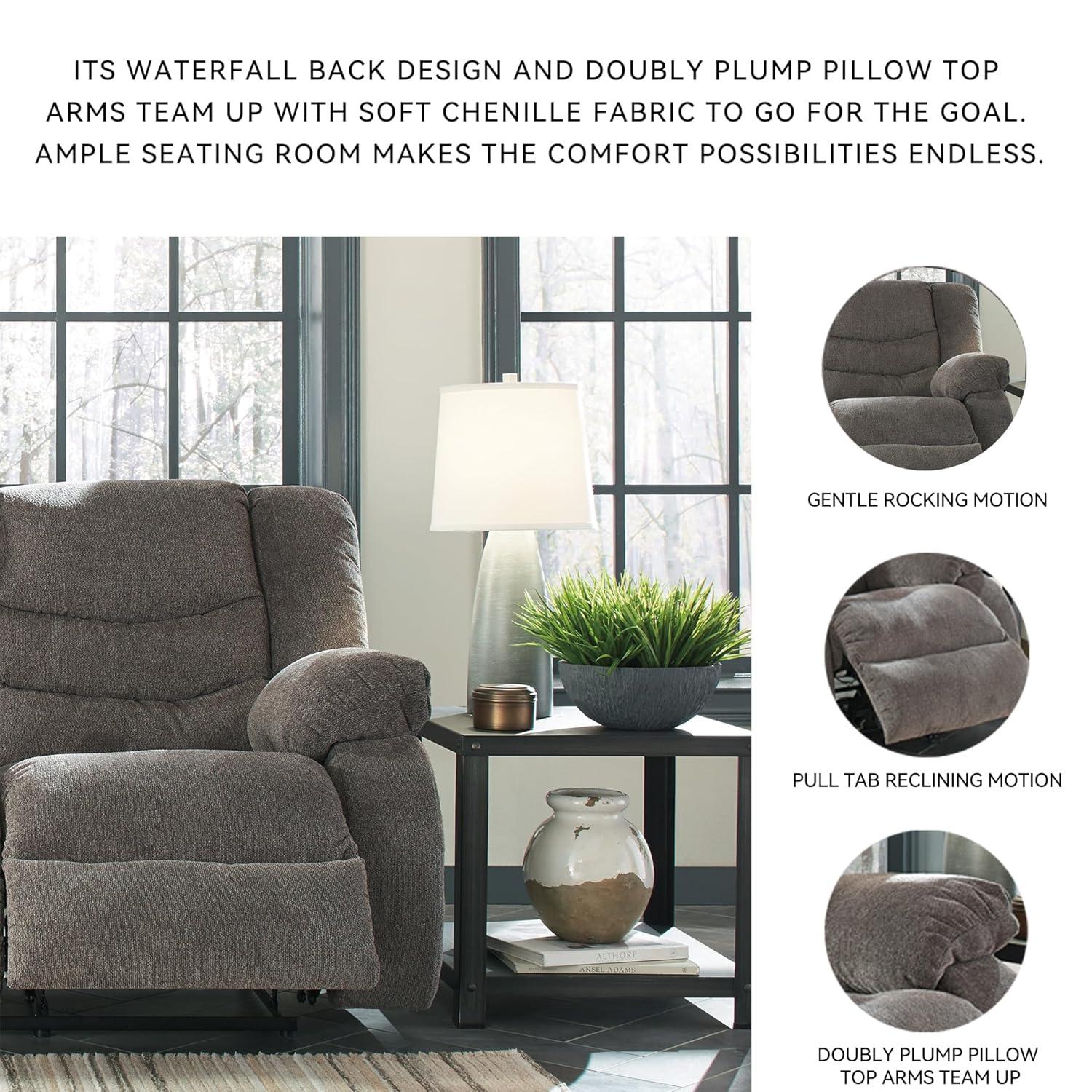Signature Design by Ashley Tulen Rocker Recliner in Gray