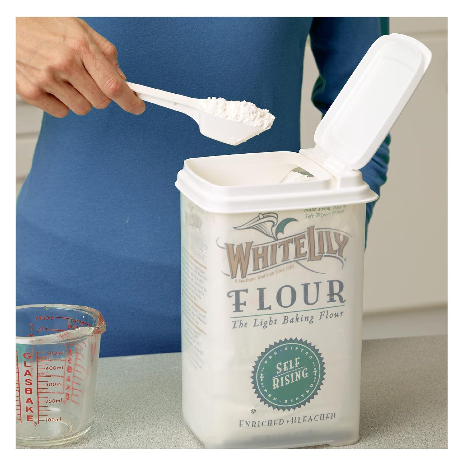 Buddeez Flour and Sugar Container - 3.75 Quart All Purpose Kitchen Organization and Storage Unit, Large Food Storage Container For Kitchen and Organizing Your Pantry (with Scoop)