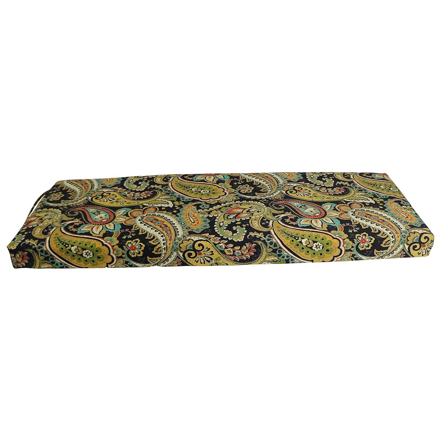 Blazing Needles Outdoor Seating Cushions 54x19 x 3.5inch. x 4lbs Hadia Franco Noir, UV Resistant