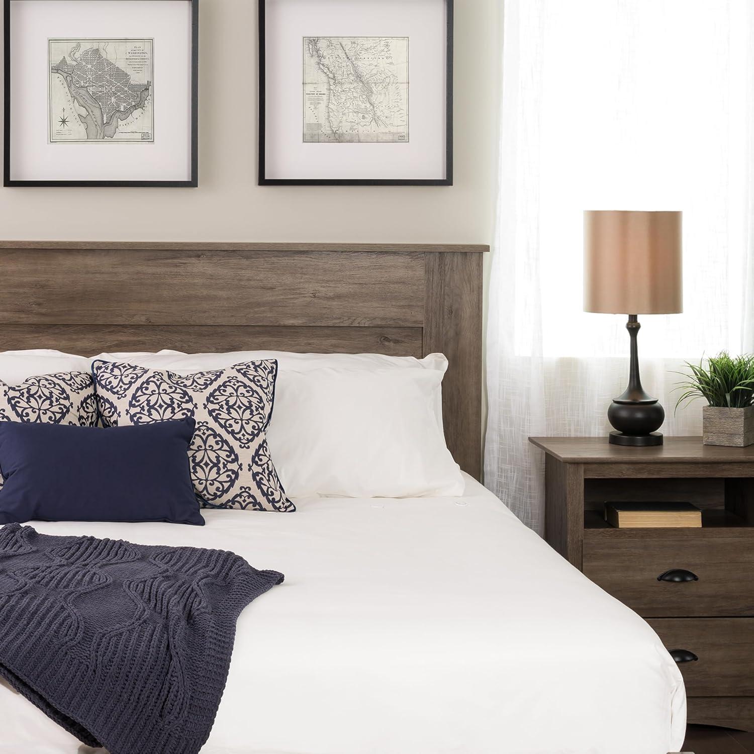 King Flat Panel Headboard Drifted Gray - Prepac