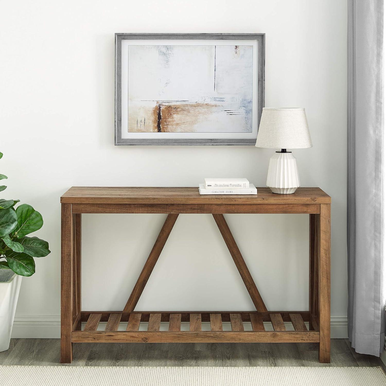 Walker Edison Furniture Modern Farmhouse Accent Entryway Table, 52 Inch - Rustic Oak