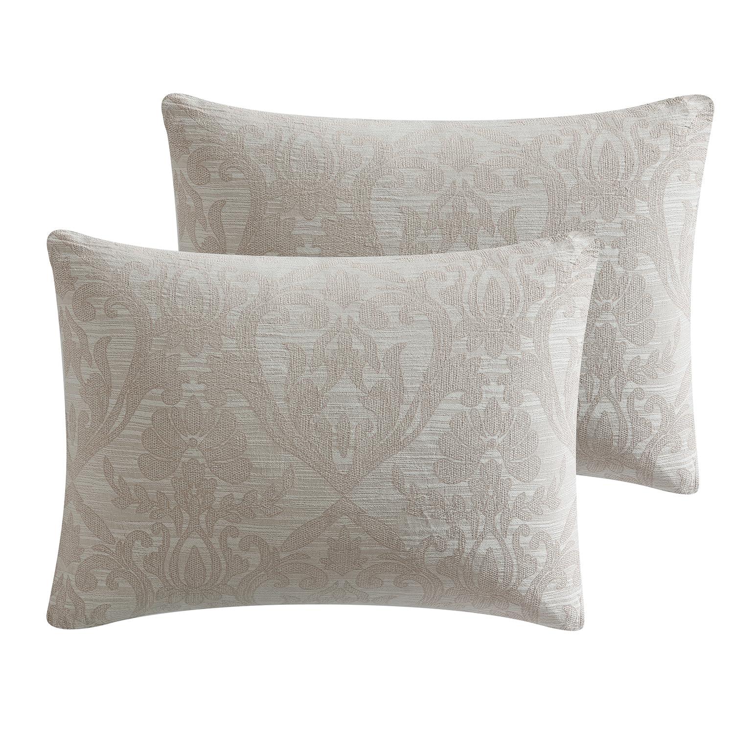 Tahari Home - Comforter Set, Lightweight Bedding with Matching Pillow Shams, Chic Room Decor, Woven Room Decor (Camille Taupe, Full/Queen)