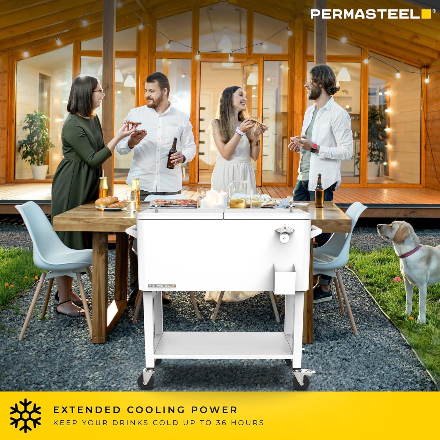 Permasteel 80-Qt Outdoor Patio Cooler with Removable Basin
