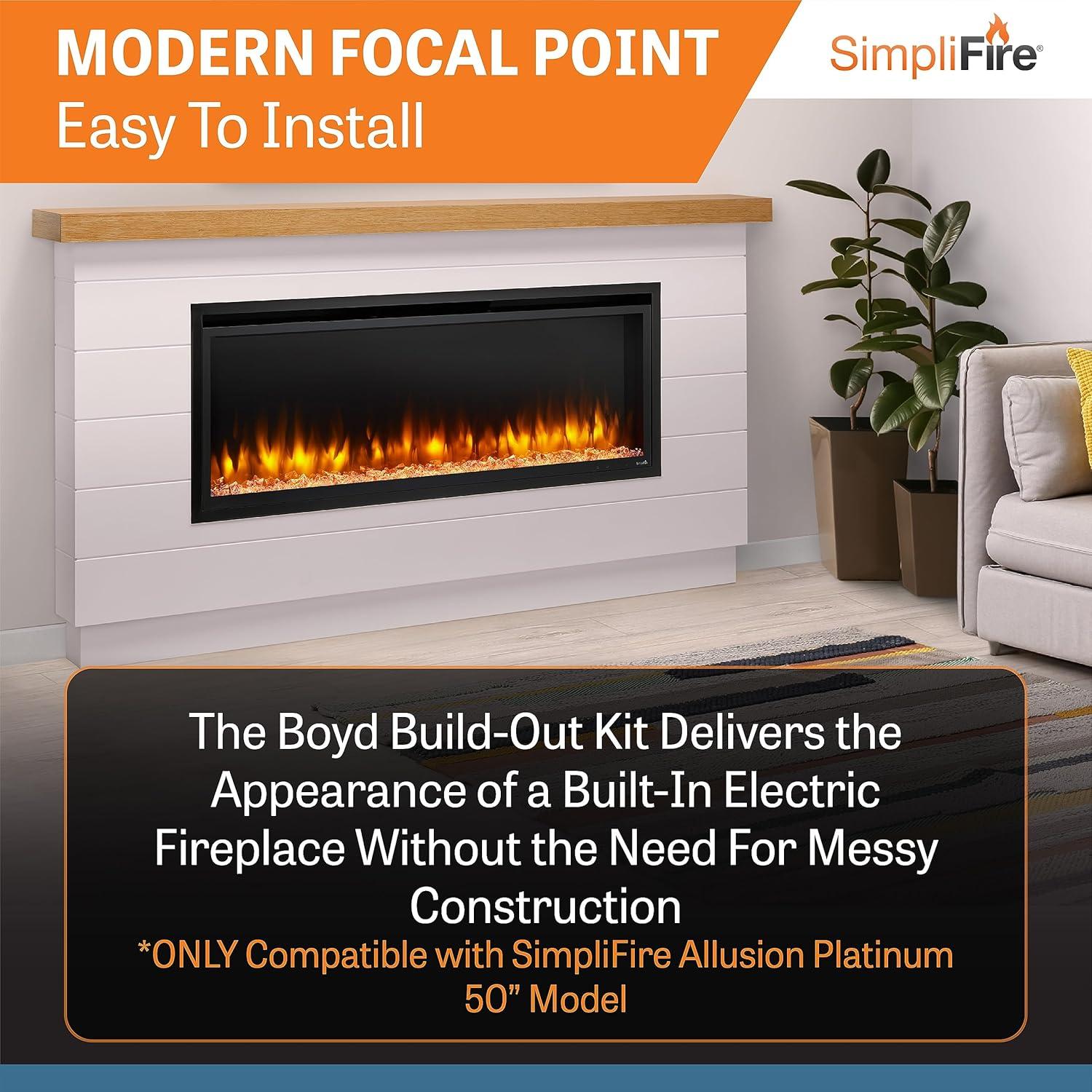 Simplifire Boyd Modern Farmhouse Electric Fireplace Mantel Package