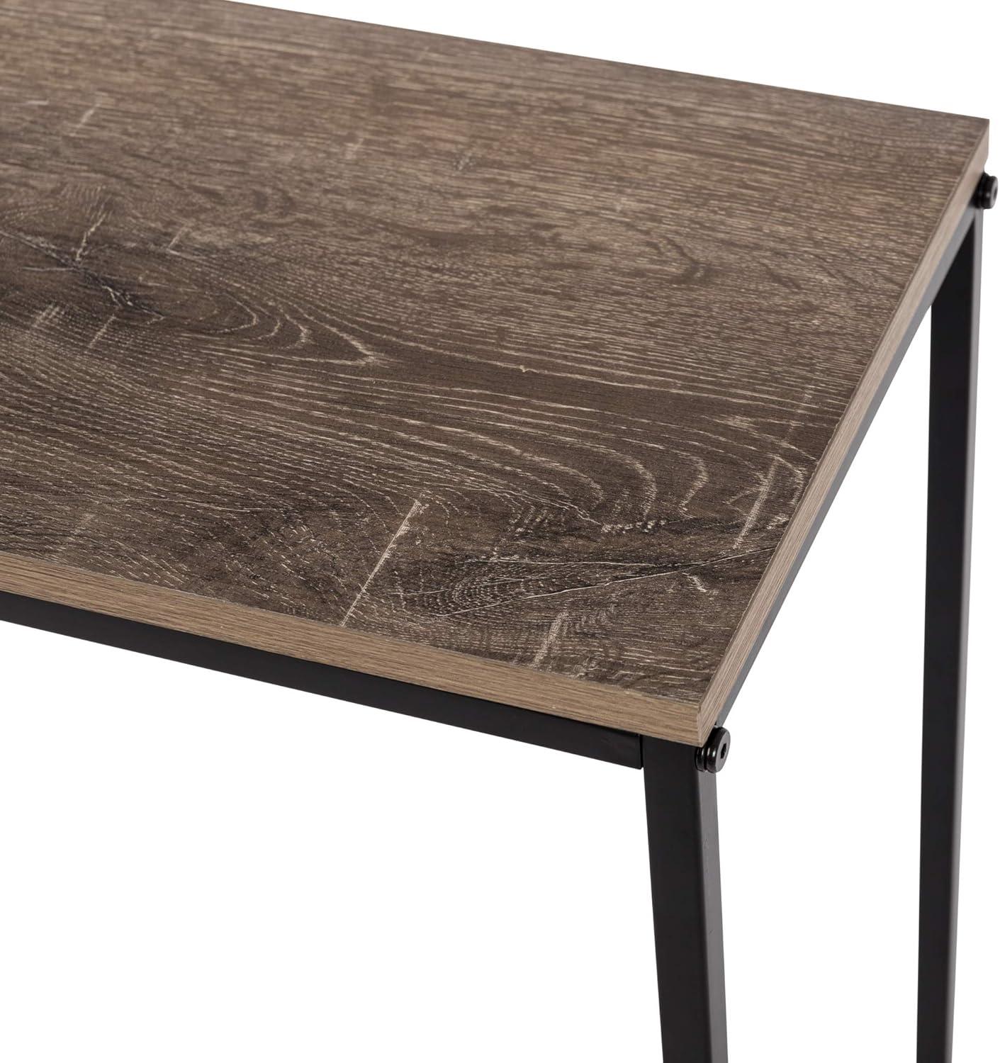 Tribeca Industrial Console Table with Wood Veneer and Steel Frame