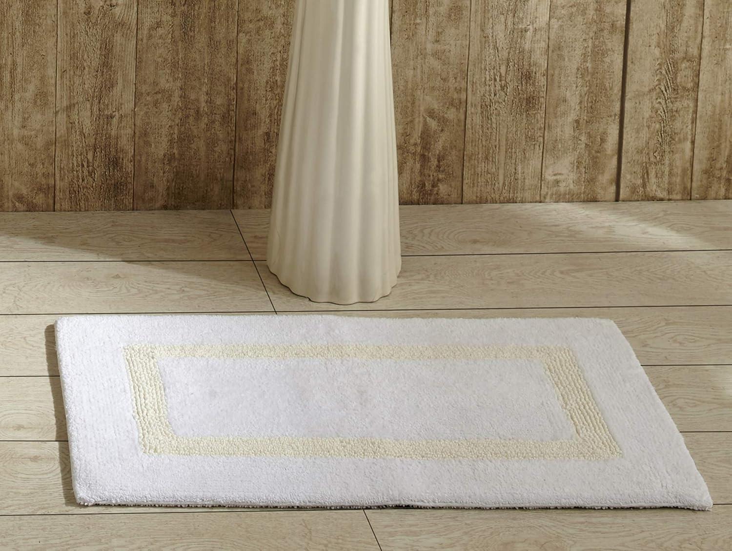 Better Trends Hotel 100% Cotton 17" x 24" Bath Rug - White/Ivory