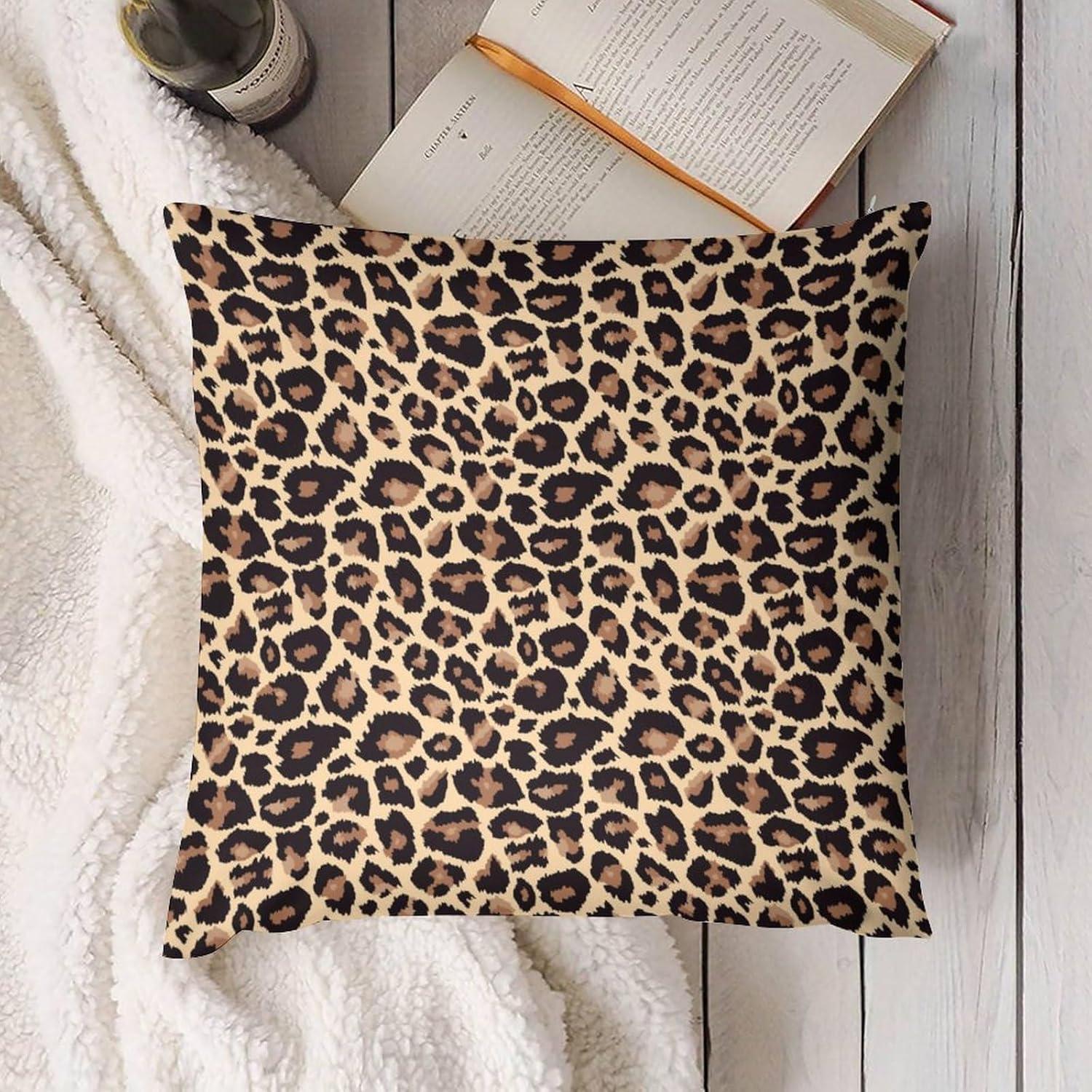 LALILO Throw Pillow Covers Trendy Leopard Wild Animal Cheetah Skin Cushion Cover 18" x 18", 2 Pack