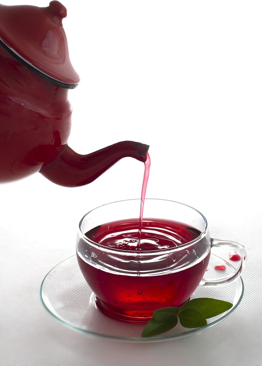 Hibiscus Tea 1LB (16Oz) 100% CERTIFIED Organic Hibiscus Flowers Herbal Tea (WHOLE PETALS), Caffeine Free in 1 lbs. Bulk Resealable Kraft BPA free Bags from U.S. Wellness