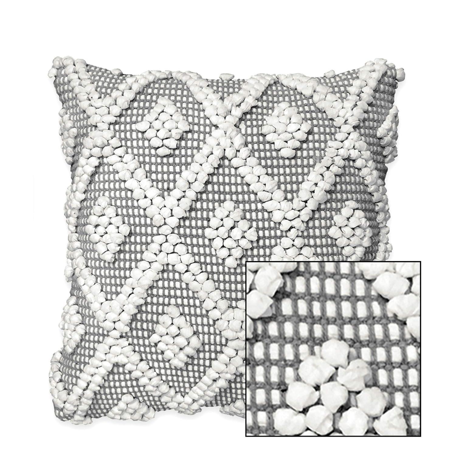 20"x20" Oversize Adelyn Family-Friendly Square Throw Pillow Cover Dark Gray - Lush Décor: Cotton, Zipper Closure, Machine Washable