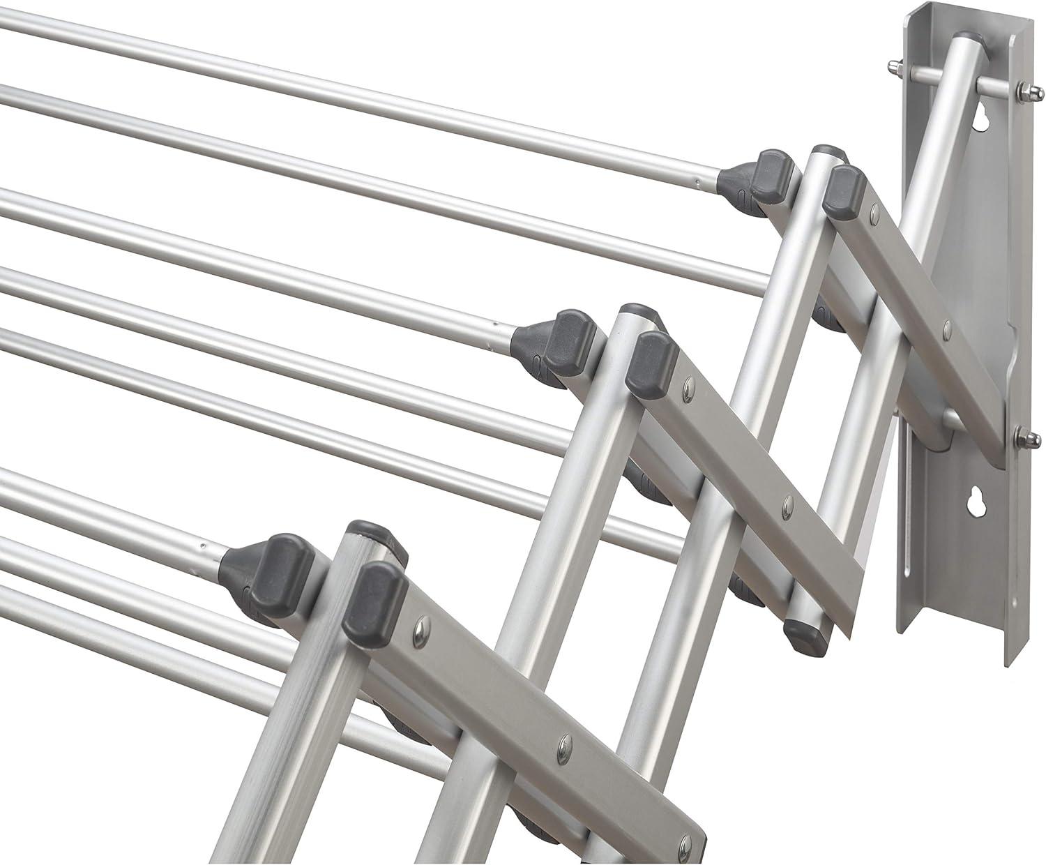 Woolite Collapsible Aluminum Wall Clothes Drying Rack, Silver