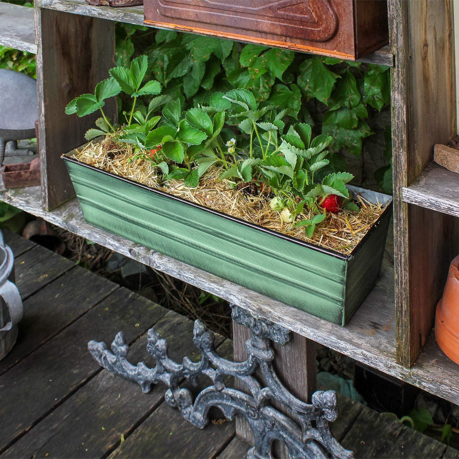 Small Galvanized Metal Rectangular Planter Box - ACHLA Designs