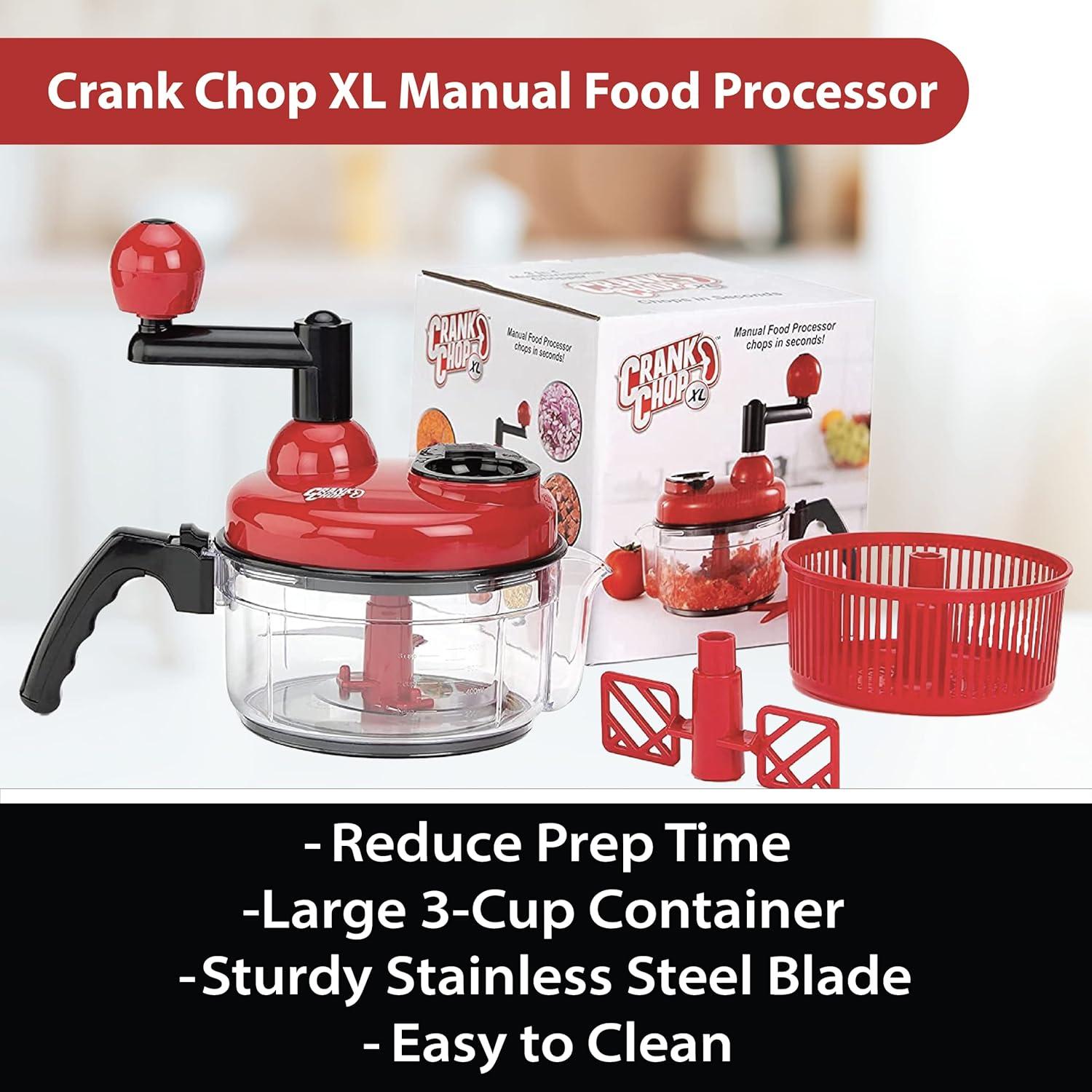 The Crank Chop Food Chopper and Processor XL, The Best Vegetable Chopper for Homemade Salsa and Dicing Ingredients Perfectly