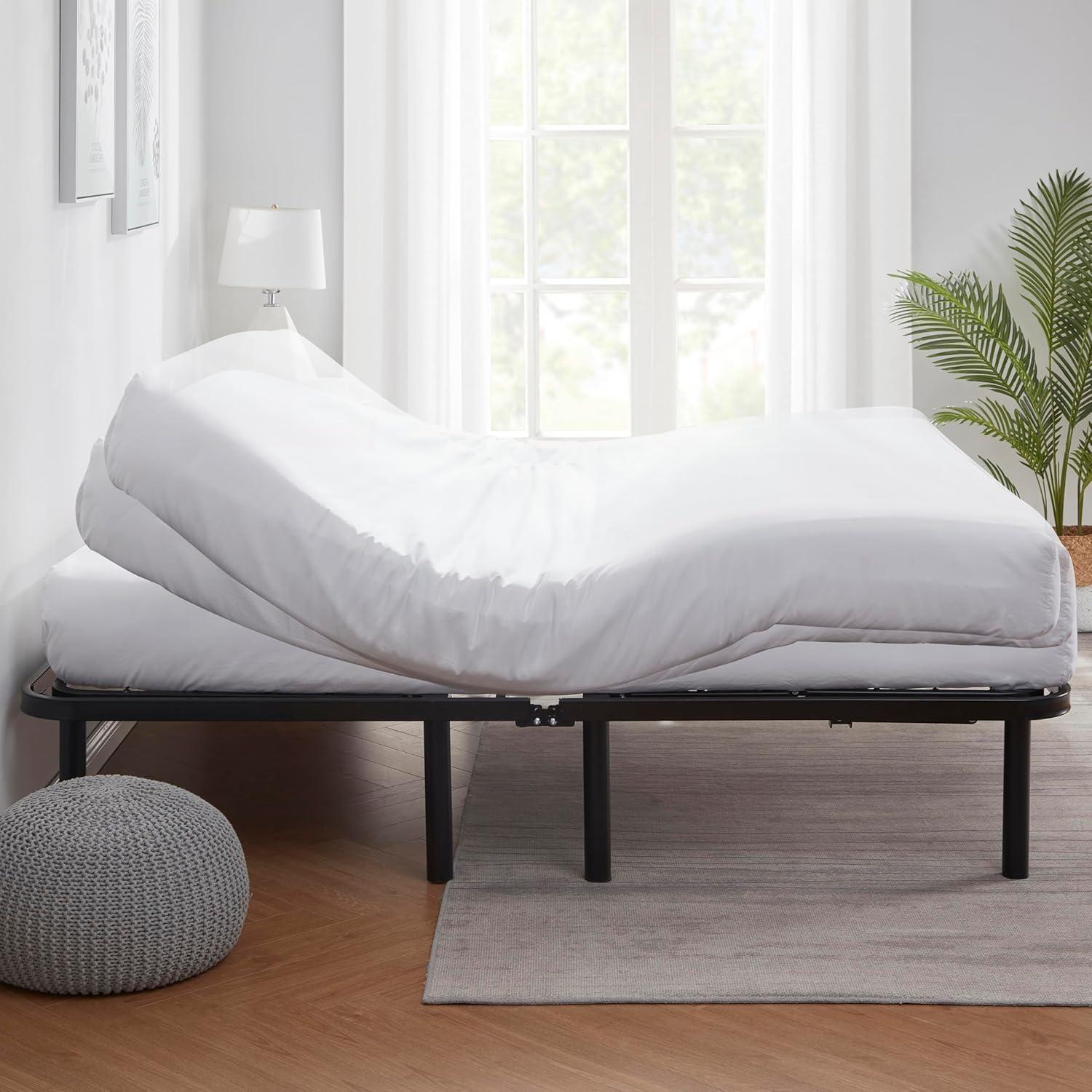 Bryt Basic Adjustable Bed Base, Queen Size Bed Frame with Motorized Head and Foot Incline and Wireless Remote