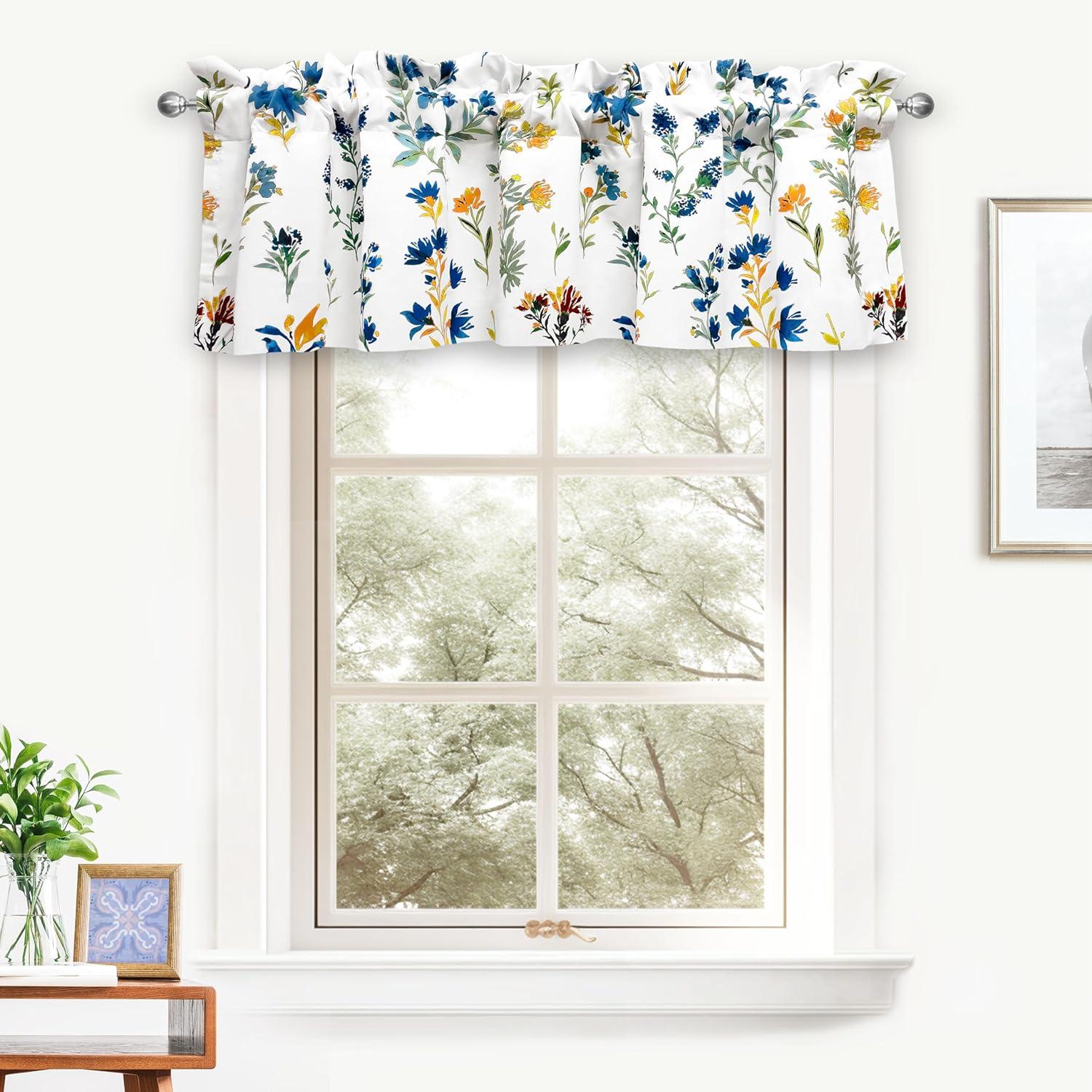 Sylvia Floral Botanical White Polyester Blackout Valance